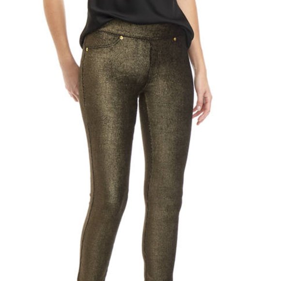 MICHAEL Michael Kors Pants - MICHAEL KORS Black Gold Pull-on Leggings | XL